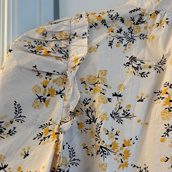 J Crew Floral Ruffle Sleeve Blouse - Picture 5 of 7